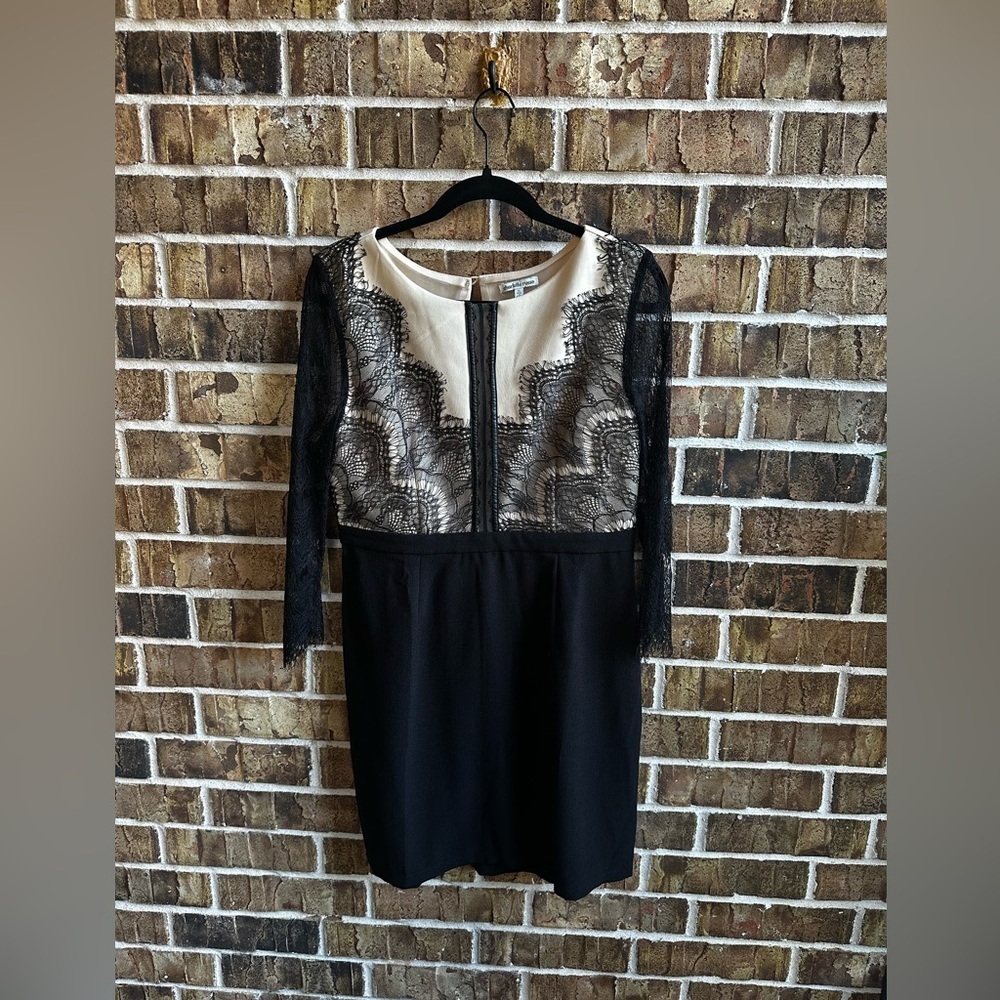 Charlotte Russe Elegant Black and Cream Lace Dress